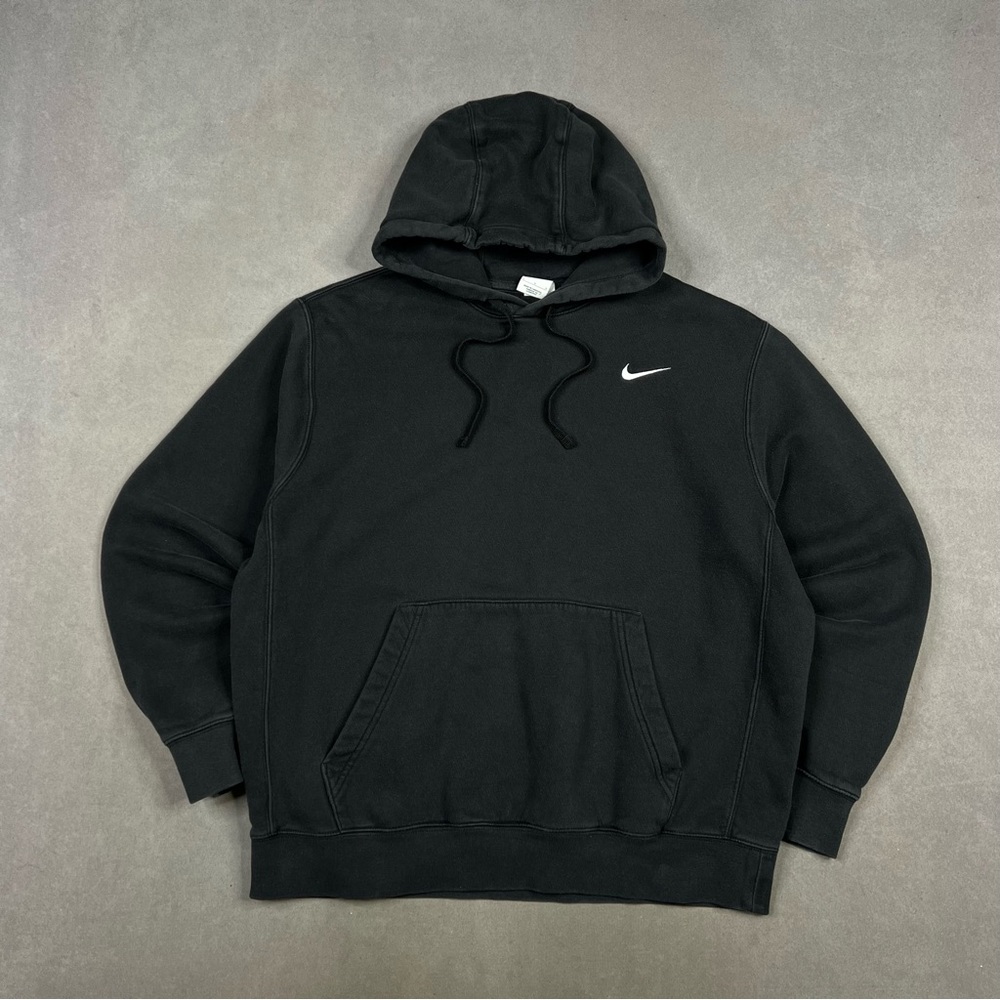 Nike Black Men's Hooded Sweatshirt with White Swoosh